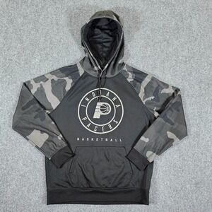 NBA‎ x Indiana Pacers Camo Print Hooded Sweatshirt Black Men's Size Large Sports